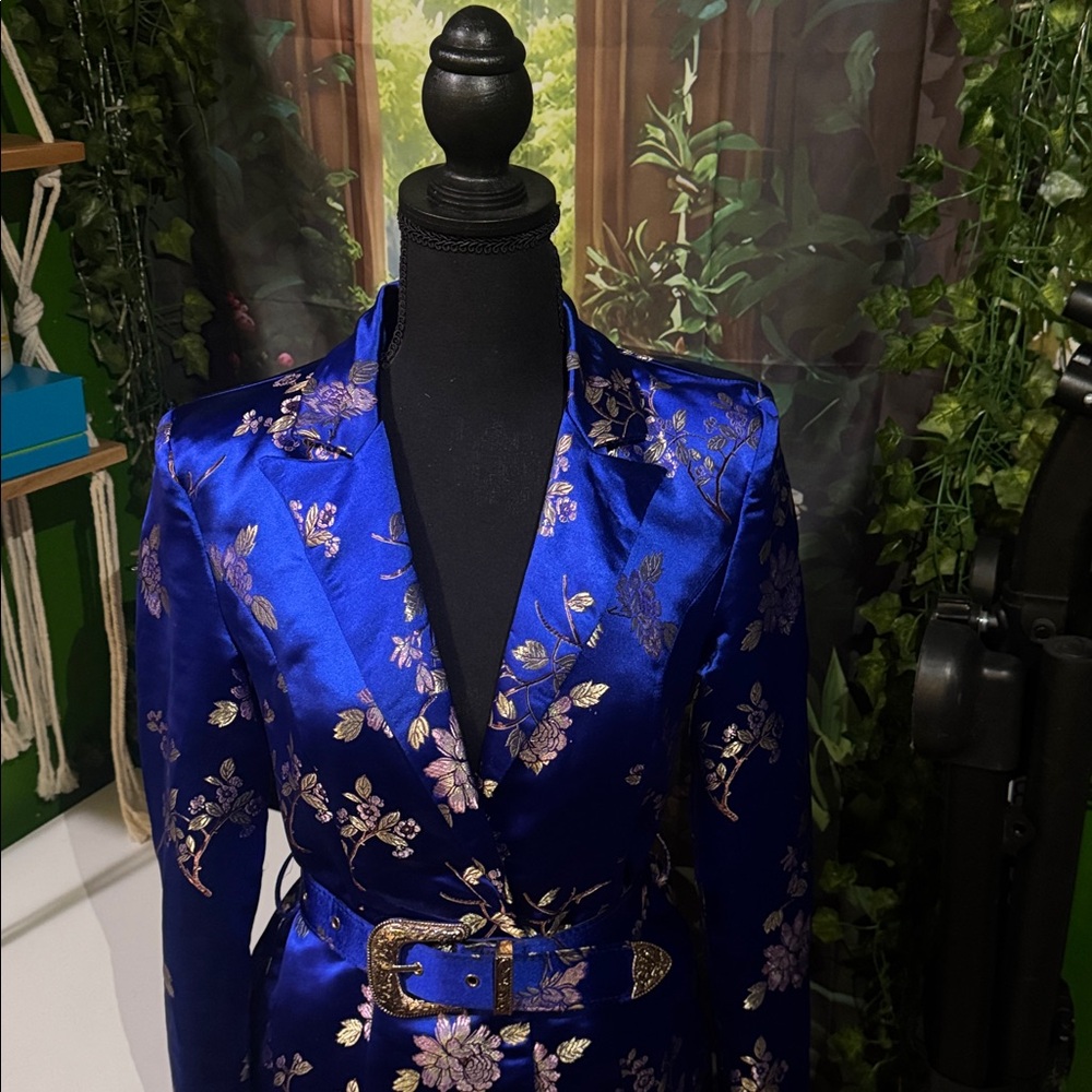PrettyLittleThing Royal Blue Satin Blazer